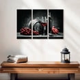 thumbnail image 2 of Elephant Stock Wine And Grapes Red Pop Wall Art - Horizontal Multi Panel Canvas - 3 Pieceliving Room Wall Decor - Photography Food And Drink Multi Panel - Red And Black Decor - 23" x 14", 2 of 4