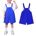 thumbnail image 4 of ZLBDYG Girls Boys Overalls Shorts Adjustable Strap Shortall Loose Casual Preppy Romper Summer Solid Pocket School 𝗨niform, 4 of 9