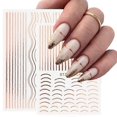 thumbnail image 3 of Lines Nail Stickers Rose Gold Metal Nail Art Decals 8 Sheets Self-Adhesive Nail Stickers, 3 of 5