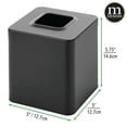 thumbnail image 5 of mDesign Metal Square Tissue Box Cover for Bathroom - 2 Pack - Black, 5 of 6