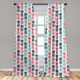 thumbnail image 5 of Ambesonne Tropical Curtains, Stamped Minimal Backdrop, Pair of 28"x84", Turquoise White Coral, 5 of 5