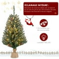 thumbnail image 5 of 3ft Linen Base PVC Material Green Flocking 118 Branches 100 Lights Warm Color 8 Mode Battery Switch Christmas Tree, 5 of 14