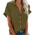 thumbnail image 1 of Camisetas de Corta con Cuello en V Oliva XL, 1 of 4