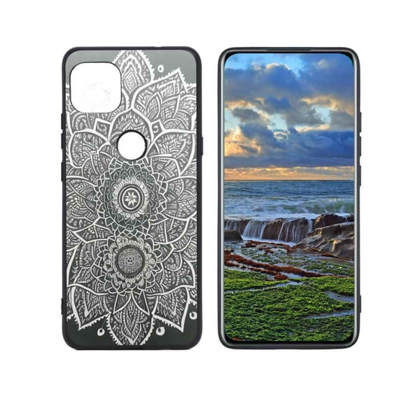 Mandala Phone Case, Degined for Moto One 5G Ace Case Men Women, Flexible Silicone Shockproof Case for Moto One 5G Ace