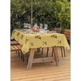 thumbnail image 3 of Outdoor Tablecloth with Umbrella Hole for Patio/Picnic/Party/Camping, Yellow Spring Butterfly Waterproof Table Cloth Rectangle Table Cover Washable, Black Bow Knot (60"x 102"), 3 of 8