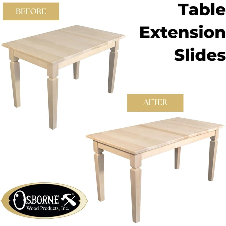 Wooden Table Slides Osborne 26" Table Slide Set For 4-Leg Tables ...