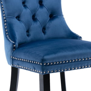 041 Blue Velvet, Wood Legs