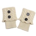 thumbnail image 1 of sweethay 1 Pair Boot Socks Leggings Button Decoration Winter Decorative Color Dressing Warmer Thermal Solid Elastic Leg Ropa, zapatos y accesorios Miscelánea beige, 1 of 6