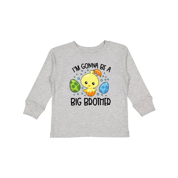 Inktastic Easter I'm Gonna Be a Big Brother with Green and Blue Eggs Boys Long Sleeve Toddler T-Shirt