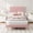 Pink, variant on Queen Size Suede Upholstered Platform Bed - Adjustable Headboard, Wood Slats, No Box Spring