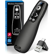 Beboncool 2-in-1 USB Type C Presentation Clicker Wireless Presenter Remote for PowerPoint ,Mac, Computer, Laptop-Black
