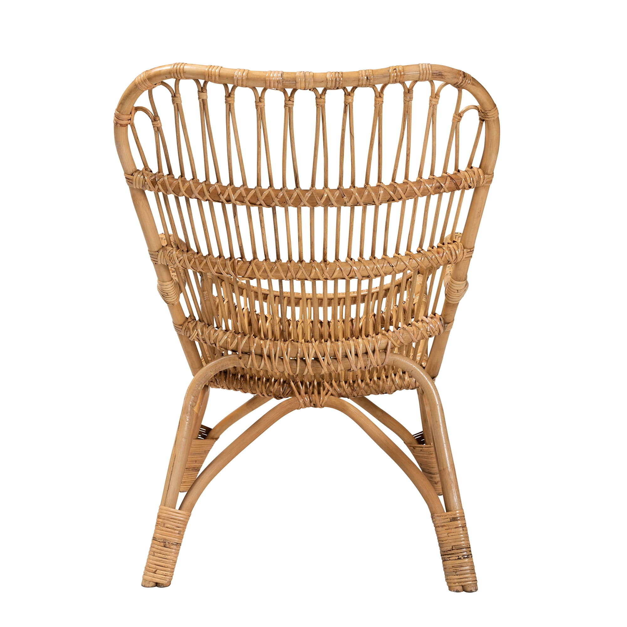 bali & pari Earvin Rattan BOHO Accent Chair, Natural Brown