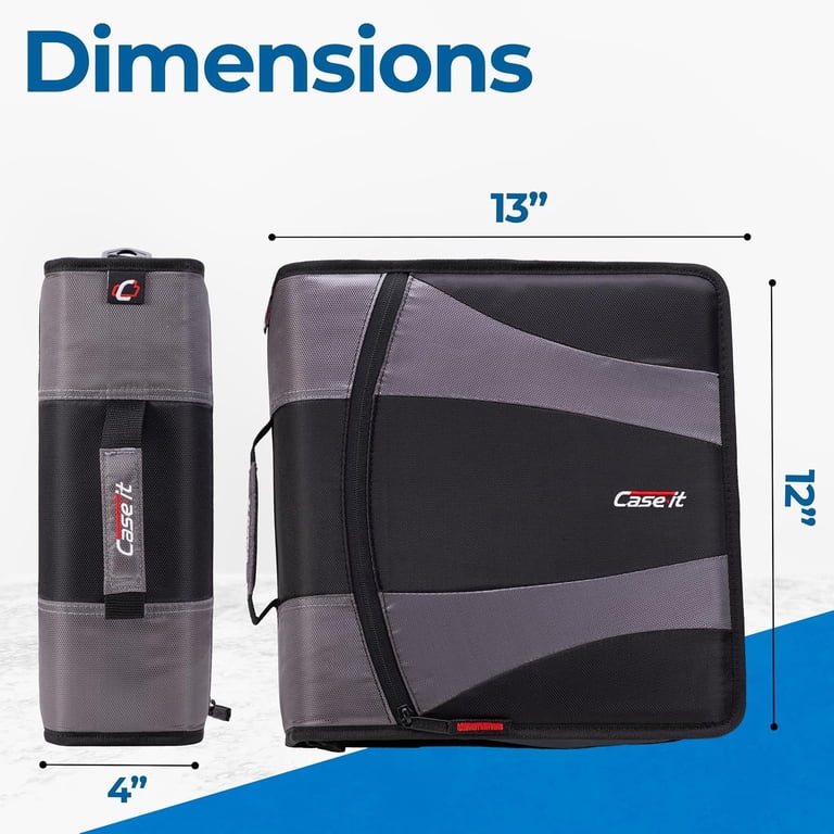 Case-it The Dual 2.0 Zipper Binder Backpack - Two 2 Inch D-Rings