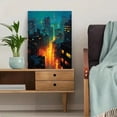 thumbnail image 5 of Night Seoul Skyline Abstract Canvas Art, South Korea Cityscape Home Wall Decor, 5 of 8