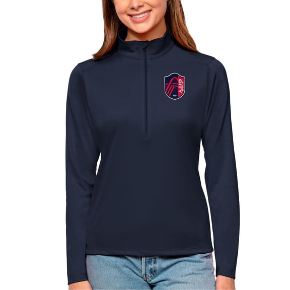 Women's Antigua Navy St. Louis City SC Tribute Quarter-Zip Pullover Top