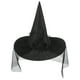 thumbnail image 1 of KAKOWELY Sombrero de bruja de Halloween, ala ancha, gorro de cosplay, disfraz de bruja, sombrero de fiesta, recuerdo de fiesta, 1 of 5