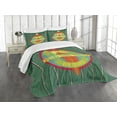 thumbnail image 3 of Ambesonne Tiki Bar Quilted Bedspread Set 3 Pcs, Surf Bar Holiday, Queen Size, Multicolor, 3 of 5