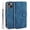 Blue, variant on Case for iPhone 12 Pro Luxury PU Leather Case Vintage Wallet Flip Cover TPU Inner Shell with Card Slots and Hand Strap, Magnetic Closure Stand Function Shockproof Full Protection