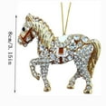 thumbnail image 2 of 8pcs Elegant 2025 Horse Christmas Ornament - Metal Horse Figurine With Dazzling Rhinestones, Christmas Tree Hanging Decor, Unique Horse Gifts For Horse Lovers, Women And Girls, Festive Ornament, 2 of 5
