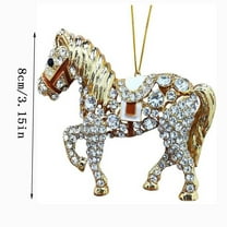 Beautynvta Christmas Horse Ornaments, 3.15'' Glitter Vintage Acrylic Horse Christmas Tree Hanging Ornaments, Personalized Horse Pendant for Xmas Tree Home Decor