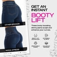 thumbnail image 2 of Moda Xpress Women's Juniors Butt Lift 5 Button Spandex Waist Jogger Jeans Dark Wash 10875X, 2 of 9