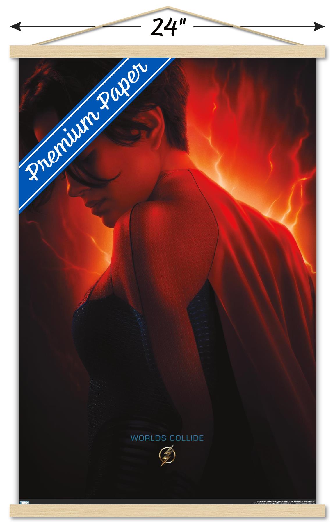 DC Comics Movie The Flash - Supergirl One Sheet Wall Poster with Magnetic Frame, 22.375" x 34"