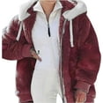 thumbnail image 4 of Aricy Plus Size Winter Warm Coats for Women Fuzzy Fleece Jackets Full Zip Oversized Winter Warm Coats Puffy Sherpa Color Block Patchwork Cardigan Sweatshirt Outerwear with Pockets, 4 of 4