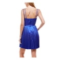 thumbnail image 2 of CITY STUDIO Womens Blue Spaghetti Strap Short Fit + Flare Party Dress 13, 2 of 2