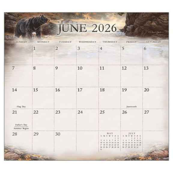 Legacy Publishing Group, Cabin View by Darrell Bush 2026 Magnetic Calendar, 9.38'' X 8.38'', 12-Month Calendar with Perfect Binding