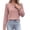 Light pink, variant on Womens Crew Neck Flounce Sleeve Blouse Puff Long Sleeve Ruffle Cuff Tunic Tops Textured Diamond Jacquard Clothes Beige XXL