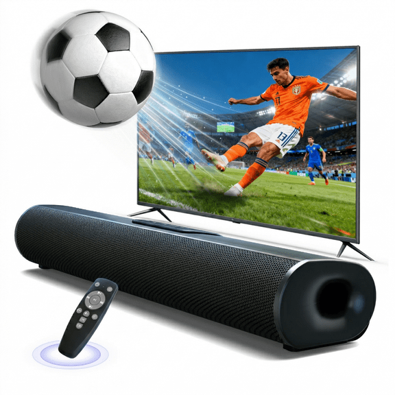 Jierben 50W Sound Bar for Smart TV, 3D Surround Sound System, Home TV Speakers SoundBar with HDMI ARC, Wall Mountable, Bluetooth 5.3, Black