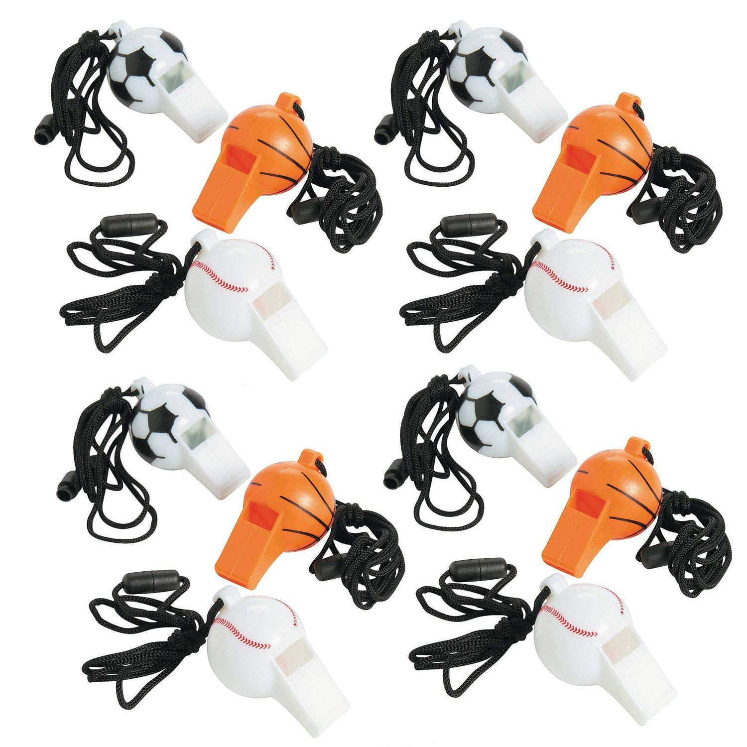 5 Colors JZZJ 40 Pieces Plastic Whistles with Lanyards for Party Sports 
