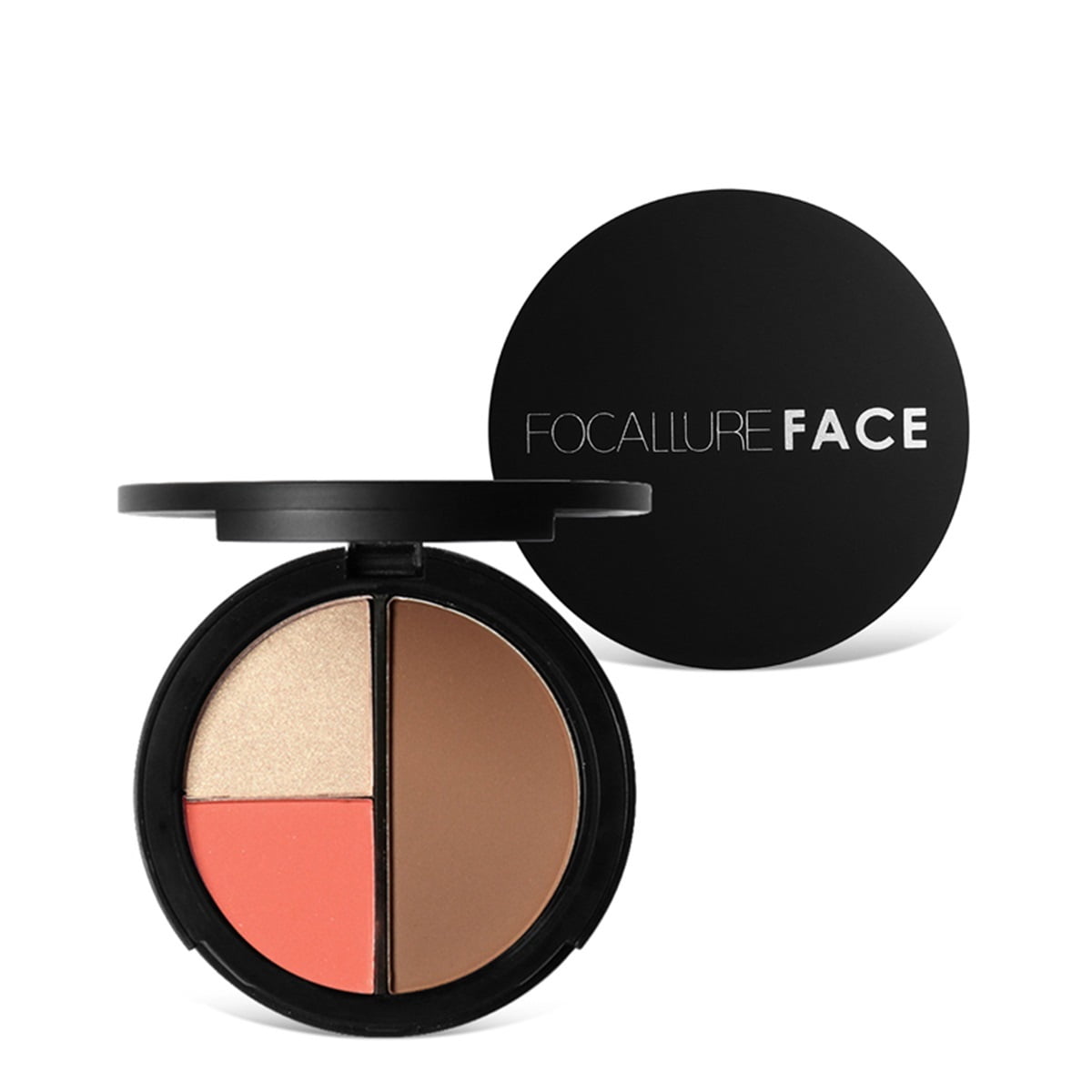 FOCALLURE 3 in 1 Blush & Highlighter & Bronzer Palette,Ultrafine