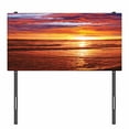 thumbnail image 3 of Hawaiian Headboard, Dramatic Picture of Sunset over Beach Sun Rays Reflection on Sea Evening View, Upholstered Decorative Metal Bed Headboard with Memory Foam, Twin Size, Yellow Orange, by Ambesonne, 3 of 4