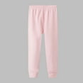 thumbnail image 2 of Lenpel Children's Thermal Pants Unisex Girls Boys Cotton Elastic Waist Pull on Fleece Pajama Pants Base Layer Bottoms(Pink,12-13 Years), 2 of 4