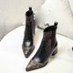thumbnail image 5 of NECHOLOGY Botas Mujer Adulto Femenino Zapatos Botines mujer Botas versátiles de moda con cremallera lateral de cuero de tacón grueso de lana de otoño e invierno para mujer (Black, 8.5), 5 of 7