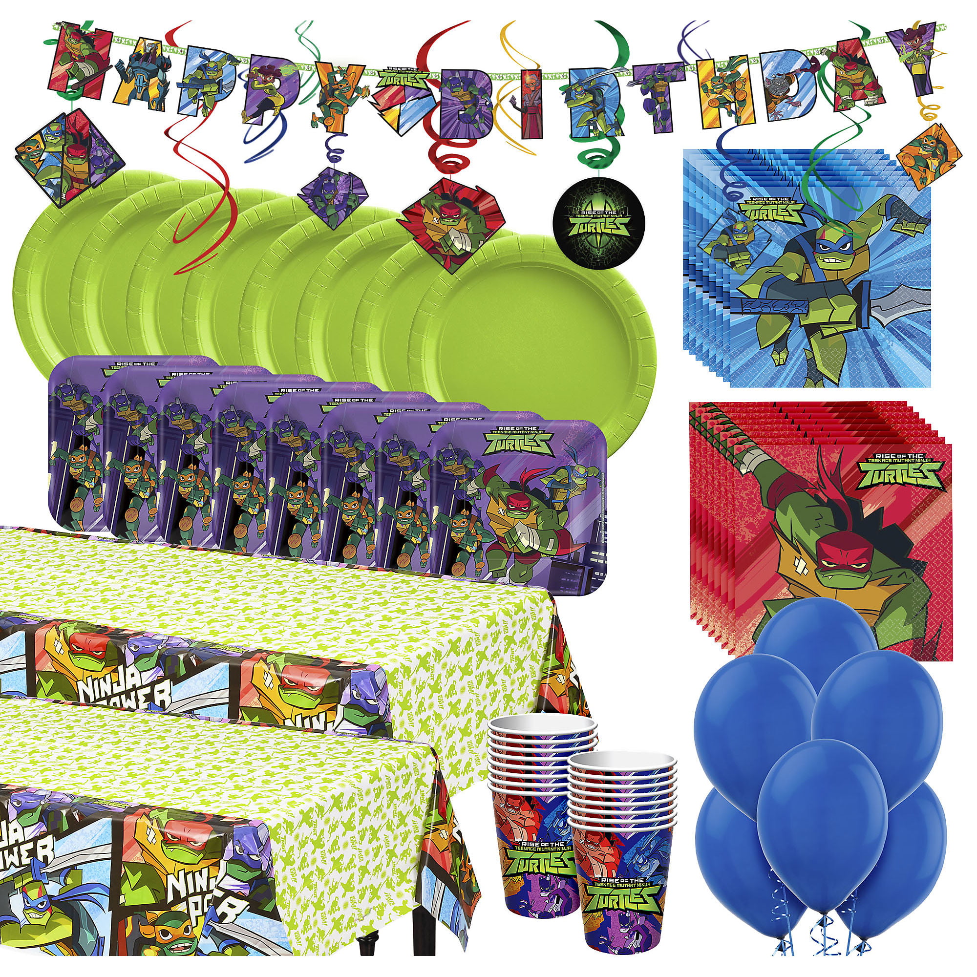 Teenage Mutant Ninja Turtles 9th Birthday Party Supplies and TMNT Balloon Bouquet Decorations 