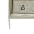 thumbnail image 6 of DecMode 32" x 32" Beige Wooden Upholstered Front Panel 3 Drawer Chest with Mirrored Top and Ring Handles, 1-Piece, 6 of 14