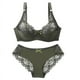 thumbnail image 2 of Lencería Sexy de encaje de talla grande para mujer, Conjunto de sujetador de copa BCDE transparente y grueso, ropa interior transpirable, bragas, 2 of 4