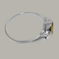 thumbnail image 4 of LBG British Made 925 Sterling Silver Ring with Natural Citrine & Cubic Zirconia Womens Anniversary Ring - 33 size options - Size 4, 4 of 6