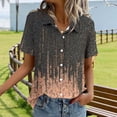 thumbnail image 6 of Women's Printed Button Down Shirts Short Sleeve Lapel Collar Top 2026 Summer Tops for Women Casual Loose Fit Clothing Pocket Tees Outfits Blouse, 6 of 6