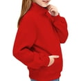 thumbnail image 6 of XIMIN Mock Neck Sweatshirt for Girl Kids Cotton Pullover Shirts Long Sleeve Turtleneck Casual Solid Color Pullover Girls Turtleneck for Autumn and Winter, 6 of 7
