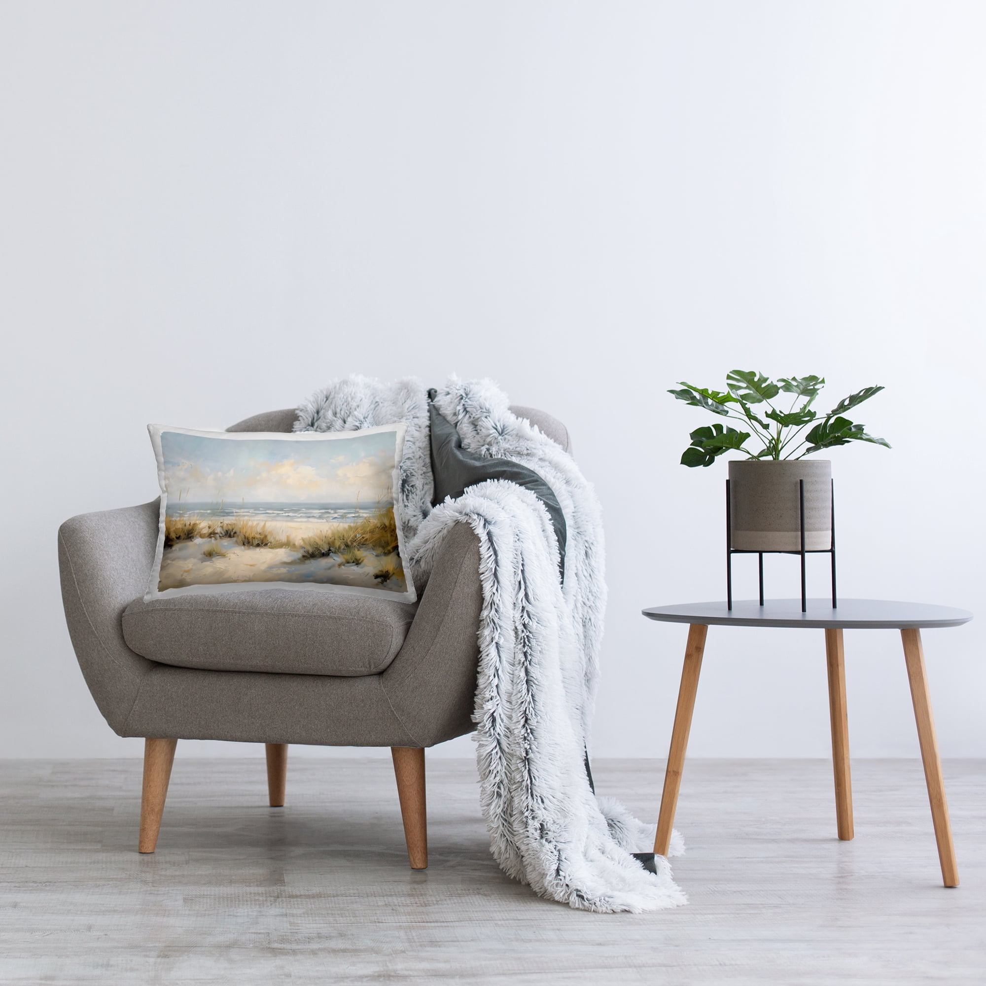 Stupell Industries Coastal Birds Over Dunes Decorative Printed Throw Pillow, design by Creative Studio, 14 x 7 x 20