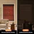 thumbnail image 2 of LazBlinds Cordless Blackout Bamboo Roman Shades, Room Darkening Blinds for Interior Windows, Thermal Insulated Roll Up Bamboo Blinds for Home & Patio, 24" W x 64" H, Papara Carbon, 2 of 7