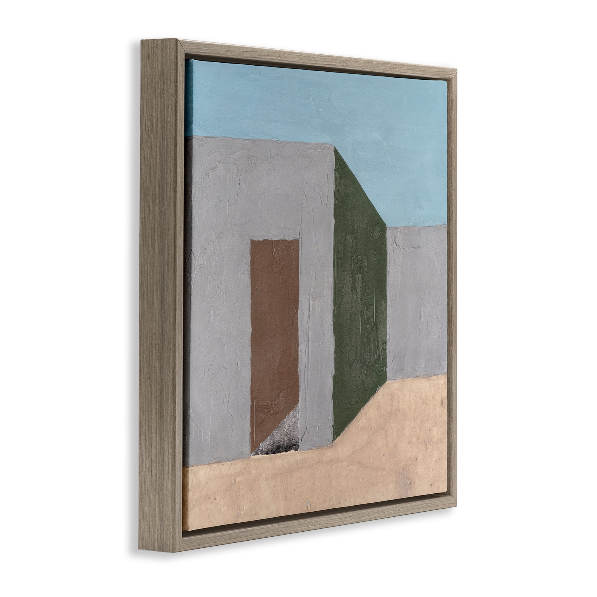 Stupell Industries Southwestern Adobe House Buildings & Architecture Painting Brown Floater Framed Canvas Art Print Wall Art, 25 x 25