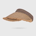 thumbnail image 5 of Womens Hat Women Foldable Wide Brim Straw Empty Top Sun Hat Beach Coffee One Size, 5 of 6