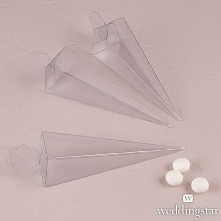 Wedding Favor Cones - Weddingstar 8173 Transparente Clear Favor Box - Cone