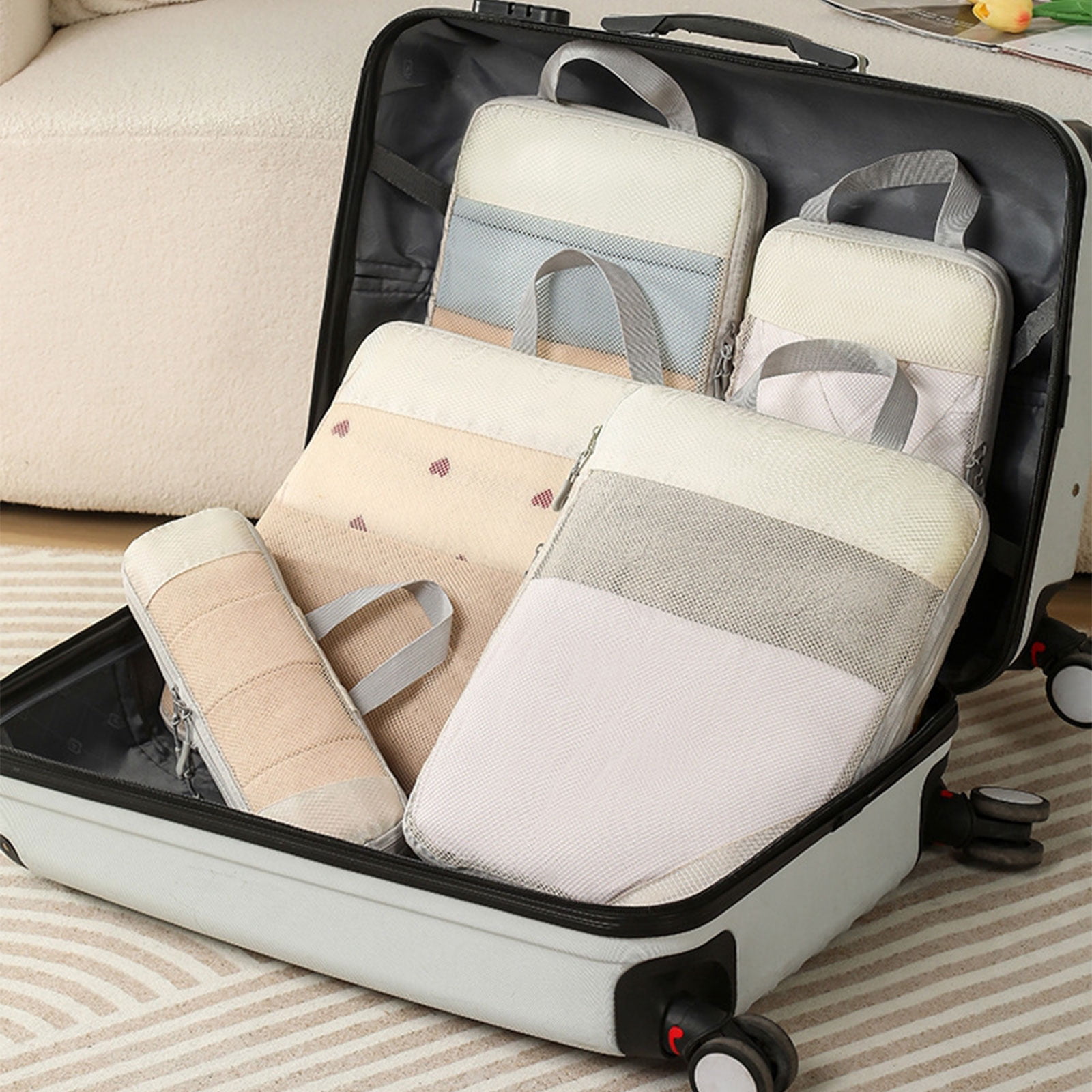 UNTERING Travel Storage Bag 5Pcs/Set Lightweight Packing Cubes For Efficient Suitcase Organization Expandable Travel Organizers Portable Storage Bag