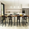 thumbnail image 5 of Lamerge 43.3” Dining Table Set for 4, Rectangle Bar Table with 4 PU Leather Backrest Stools, Pub Dining Room Table Set for Kitchen, Bar, Breakfast Nook, Small Space, Rustic Brown, 5 of 8