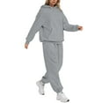 thumbnail image 5 of Womens 2 Piece Outfits Lounge Hoodie Sweatsuit Sets Oversized Sweatshirt Baggy Fall Fashion Hoodies & Sweatpants Gray XL, 5 of 5